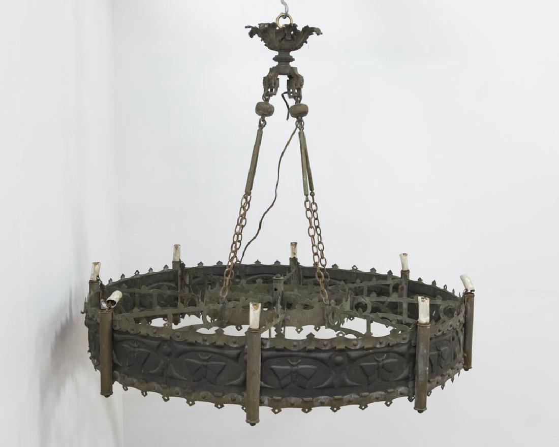 Gothic Revival Brass 8-Light Chandelier (1 of 5)