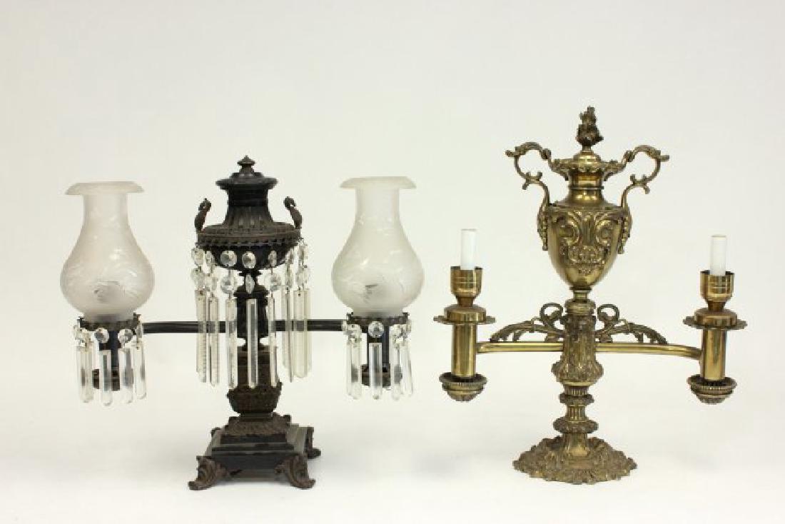 2 American Victorian Bronze Argand Lamps (1 of 10)