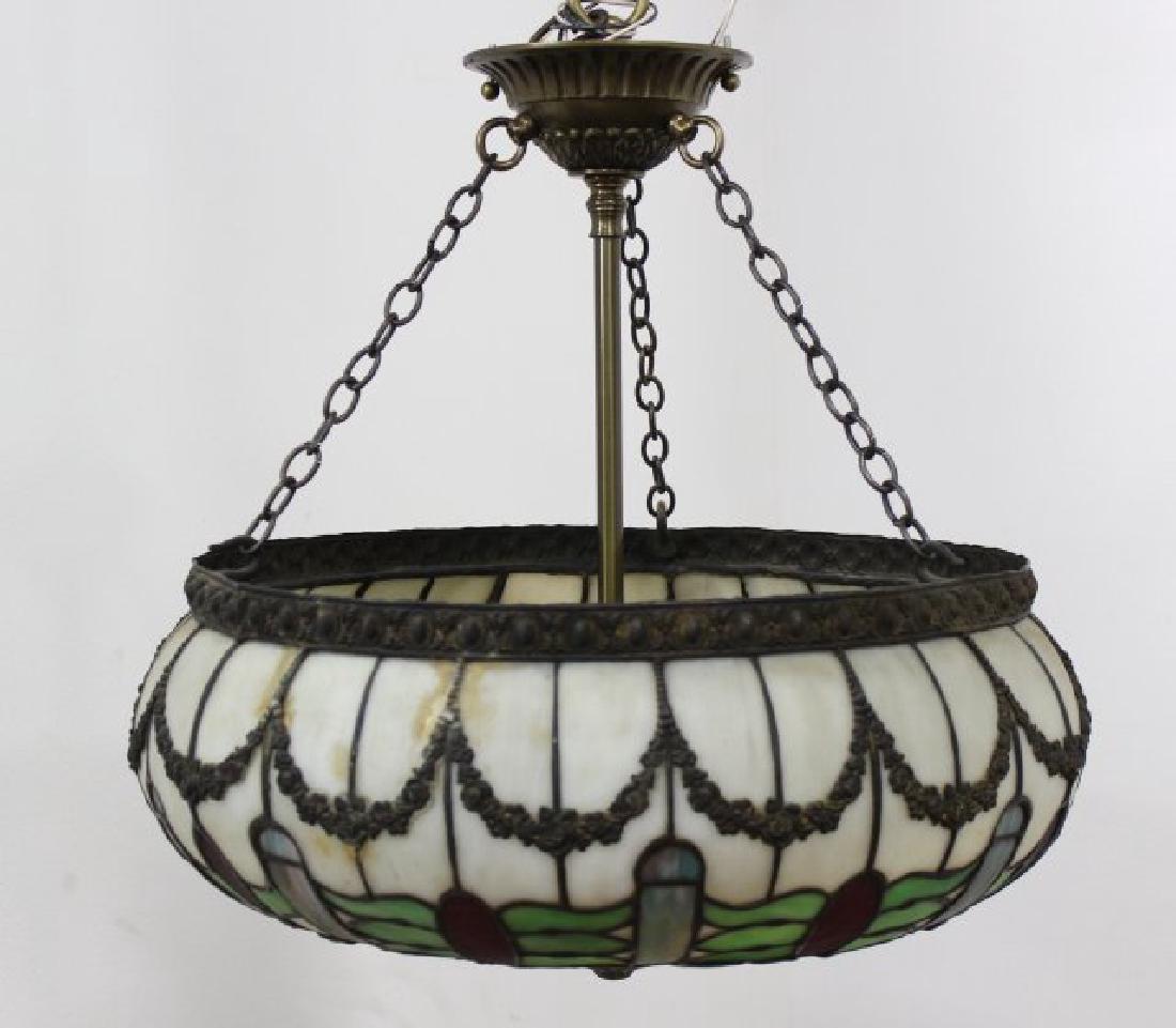 American Colored Slag Glass Ceiling Fixture (1 of 3)