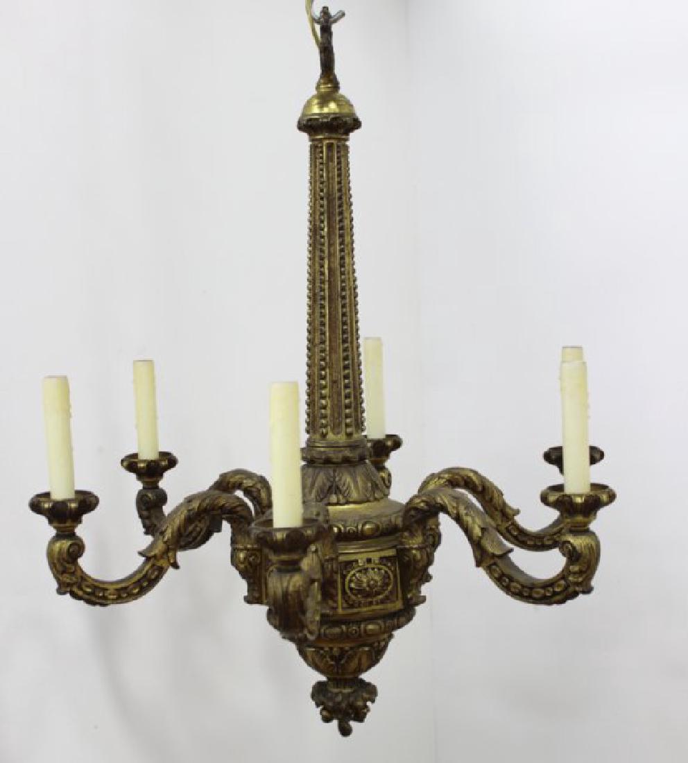Louis XVI Style Ormolu 6-Light Chandelier (1 of 4)