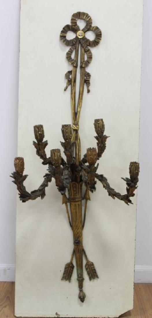 19th Century Ormolu Palace 7-Light Sconce: Approx. 46" H x 18" W x 14" D. (55559)