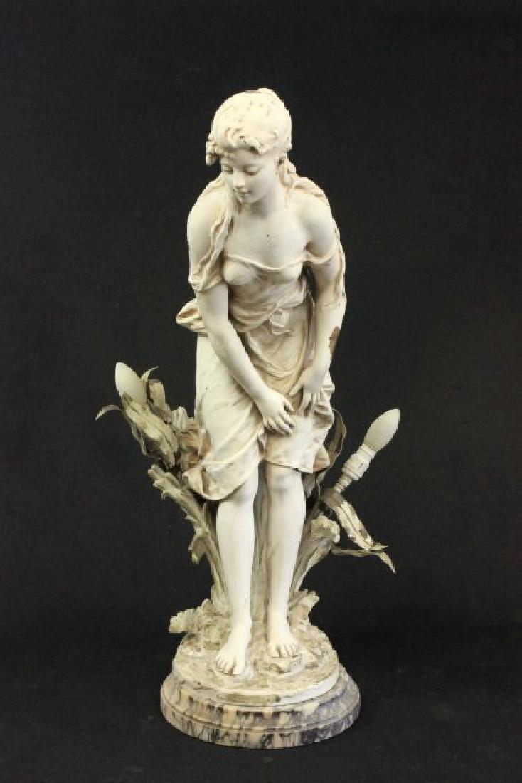 19th Century French White Metal Figural Lamp (1 of 6)
