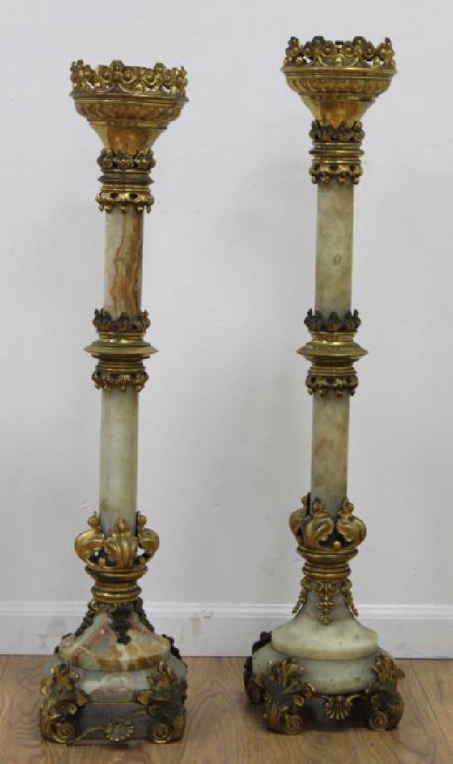 Pair 19th Century French Onyx & Ormolu Torchères (1 of 4)