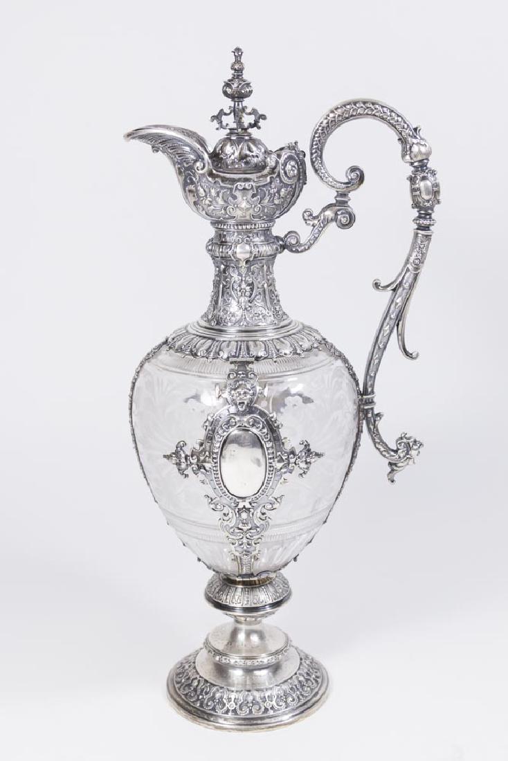 800 Silver & Etched Crystal Ewer (1 of 8)