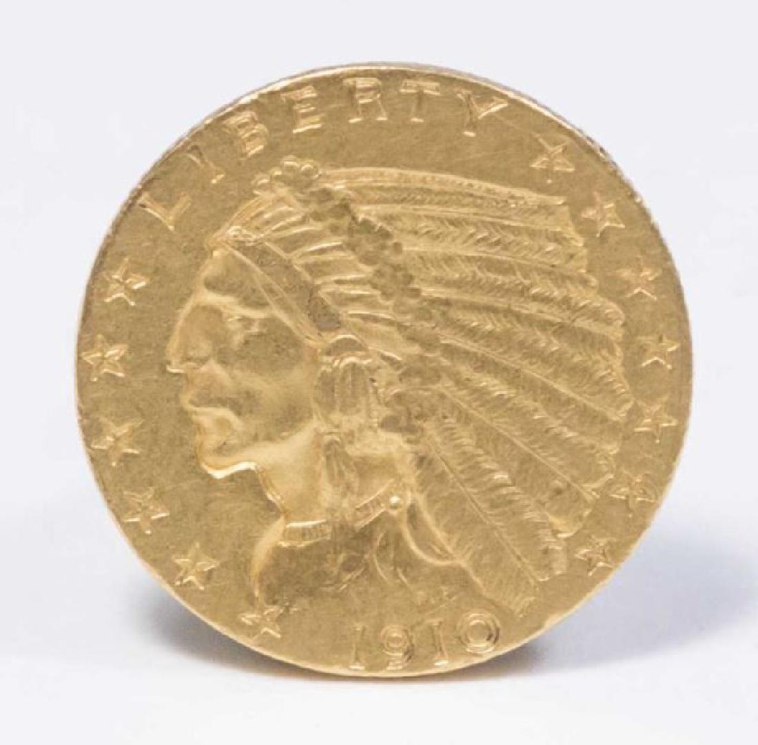 :1910 $2 1/2 Indian Head Quarter Eagle Gold Coin (1 of 2)