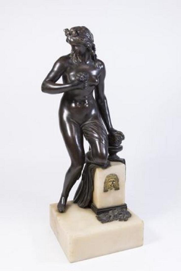 :Bronze Classical Female Figure on Marble Base (1 of 4)