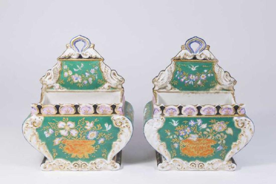 :Pair Old Paris Porcelain Paint Decorated Planters (1 of 7)