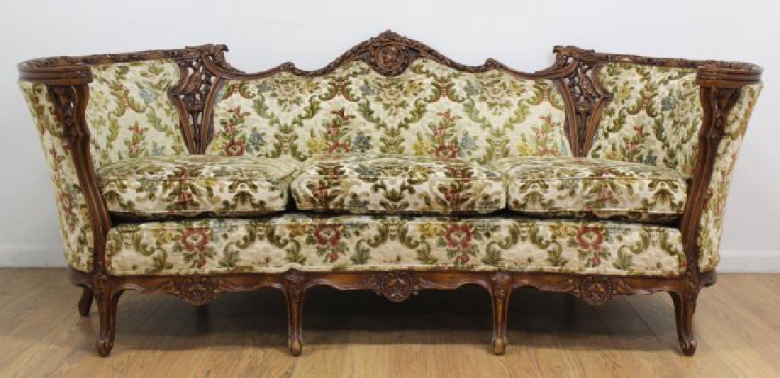 Heavily Carved Walnut Frame Sofa (1 of 5)