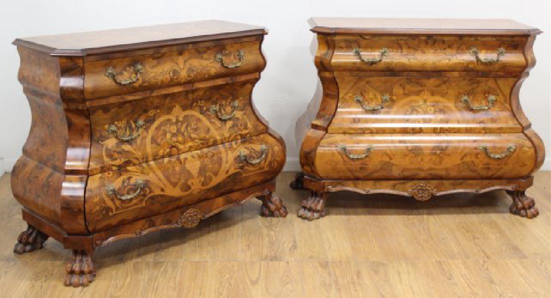 Pair Rococo Style Bombe Chests of Drawers (1 of 3)