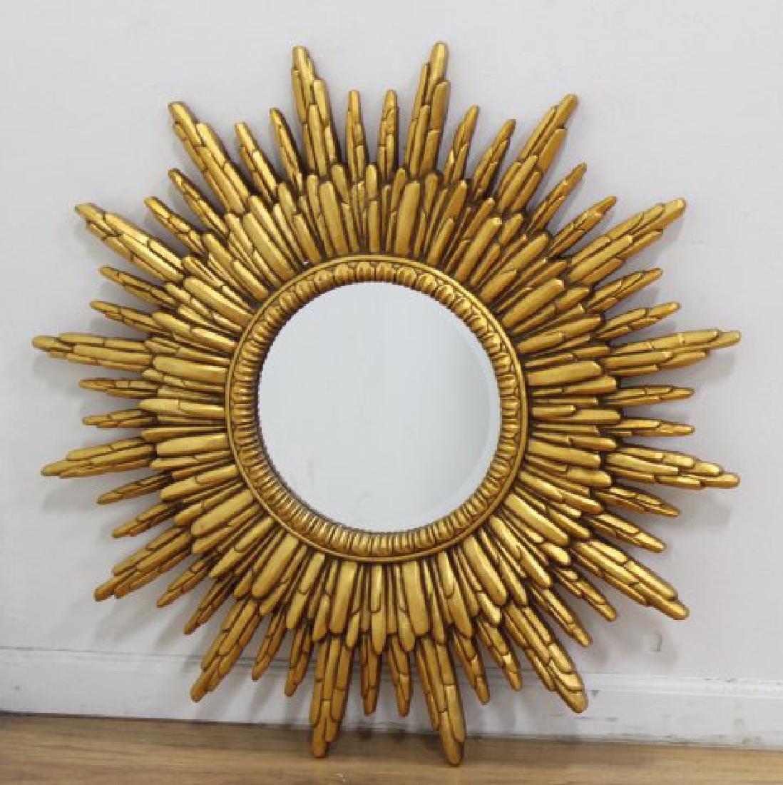 Contemporary Gilt Painted Resin Sunburst Mirror (1 of 1)