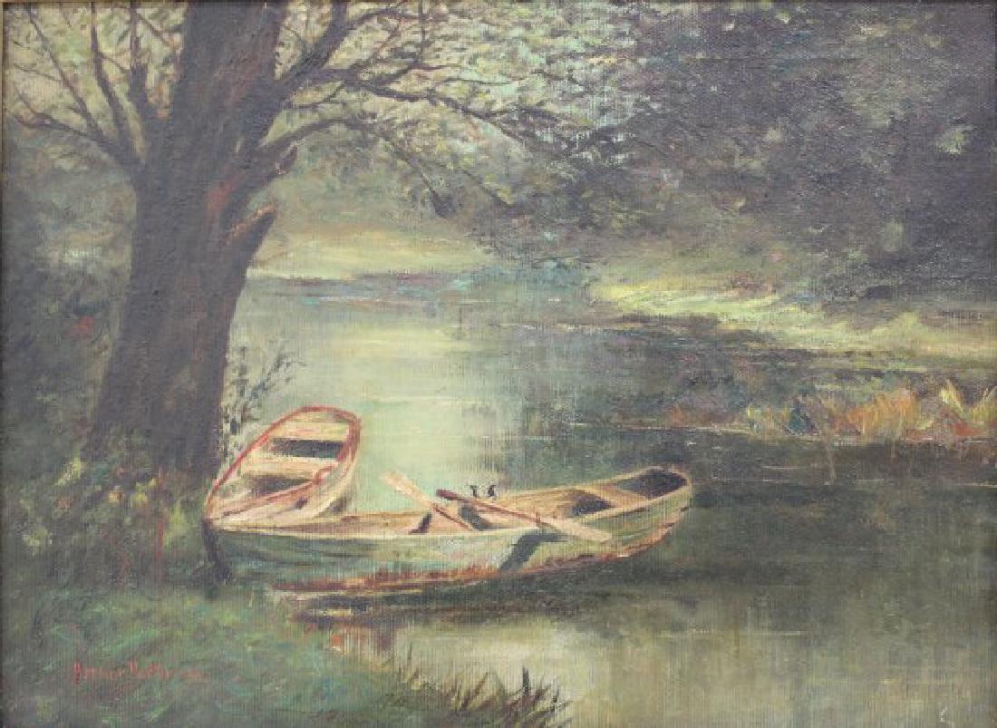 Arthur Parton, Lakeside Landscape with Rowboats (1 of 5)