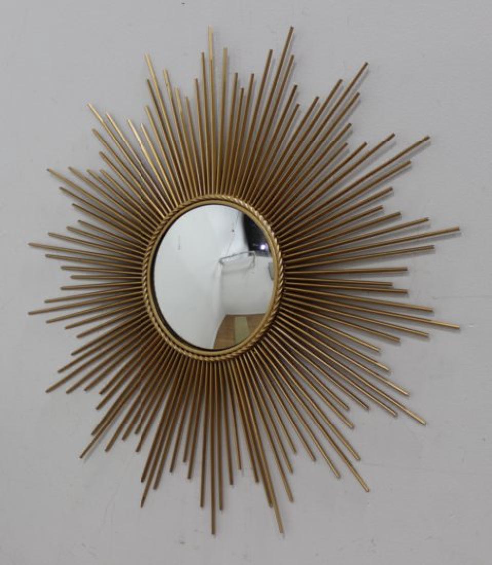 Mid Century Starburst Gilt Metal Mirror (1 of 1)