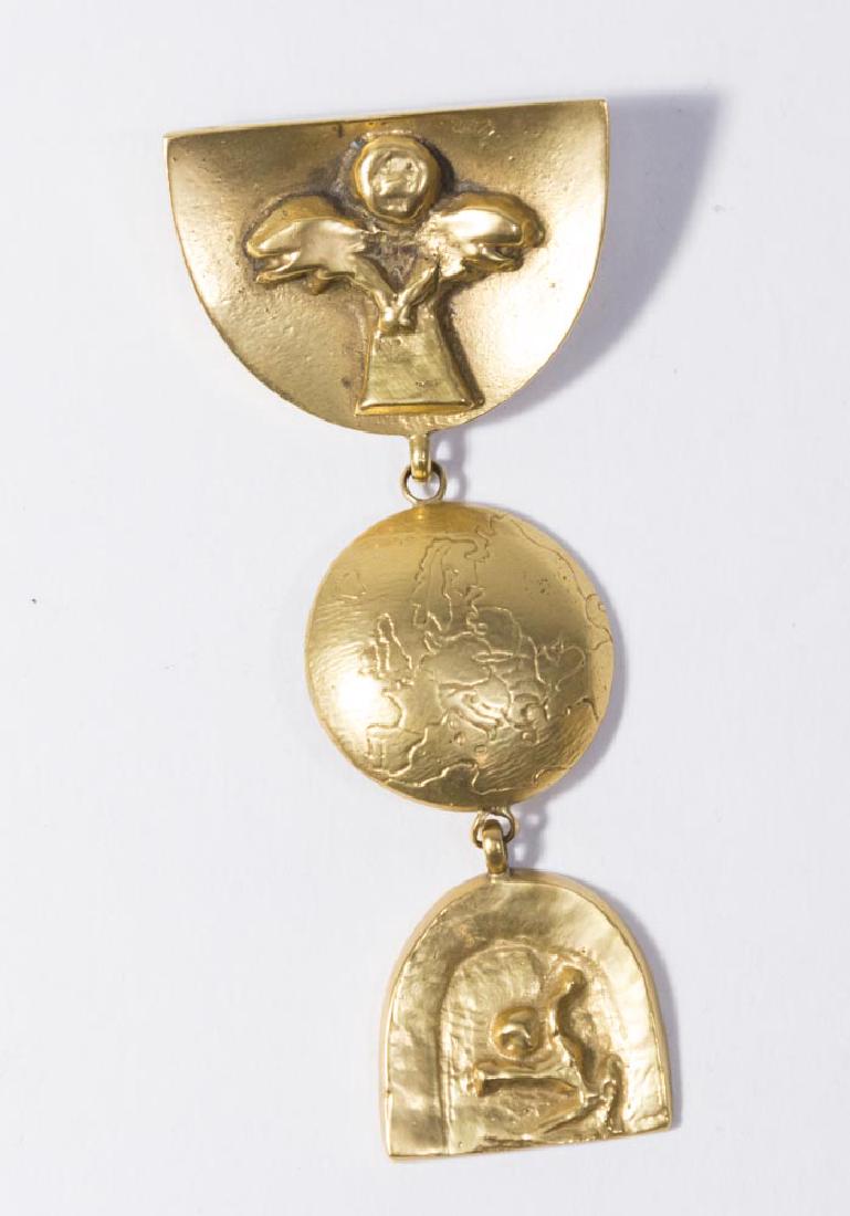 Line Vautrin Gilt Bronze Brooch (1 of 6)