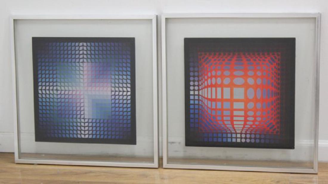 Pair Victor Vasarely Lithographs (1 of 5)