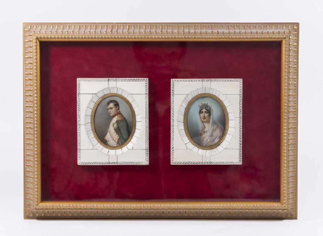 Pair Painted Miniatures, Napoleon & Josephine (1 of 6)