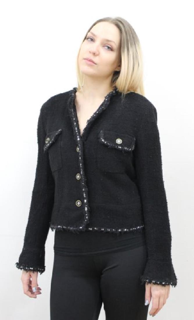 Authentic Chanel Classic Black Tweed Jacket (1 of 3)
