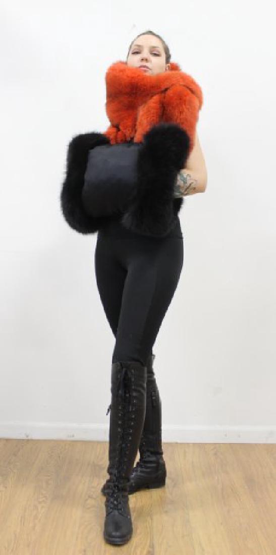 Lovely Red Fox Pelt & Oversized Black Fur Muff (1 of 2)