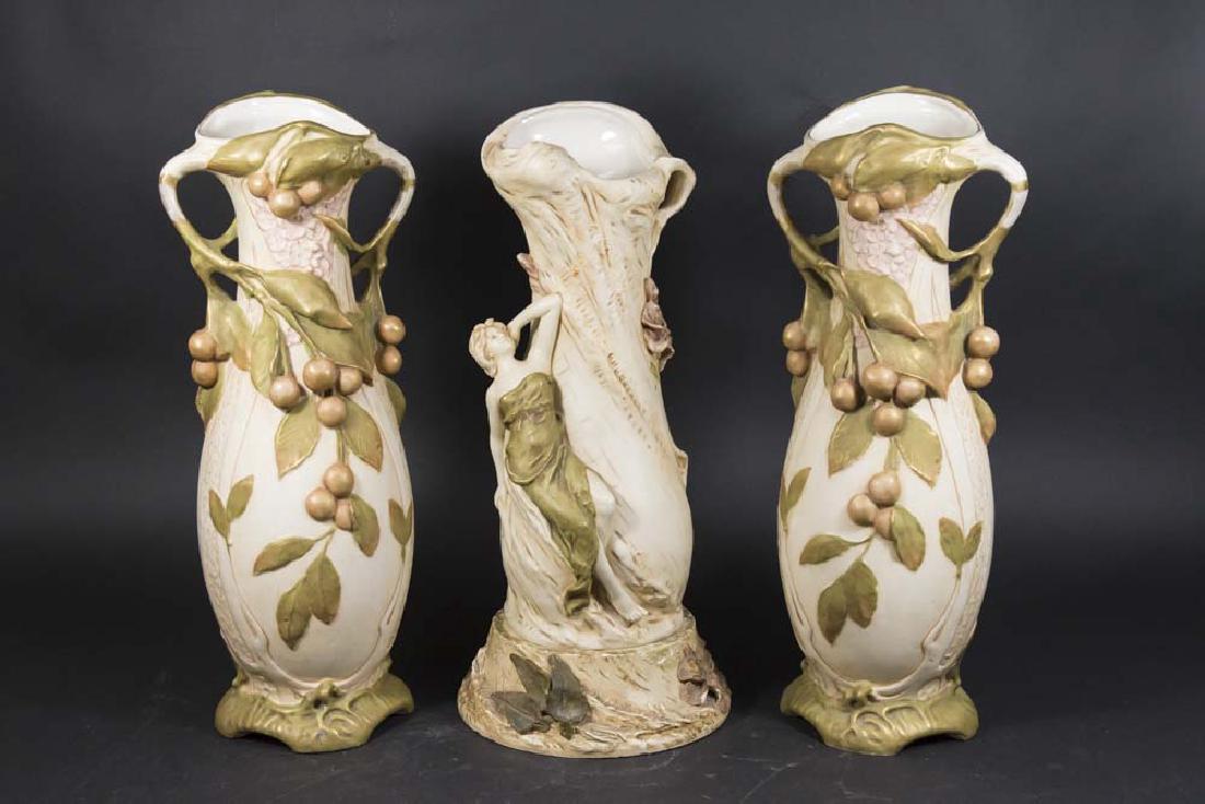 3 Drilled Royal Dux Vases (1 of 9)
