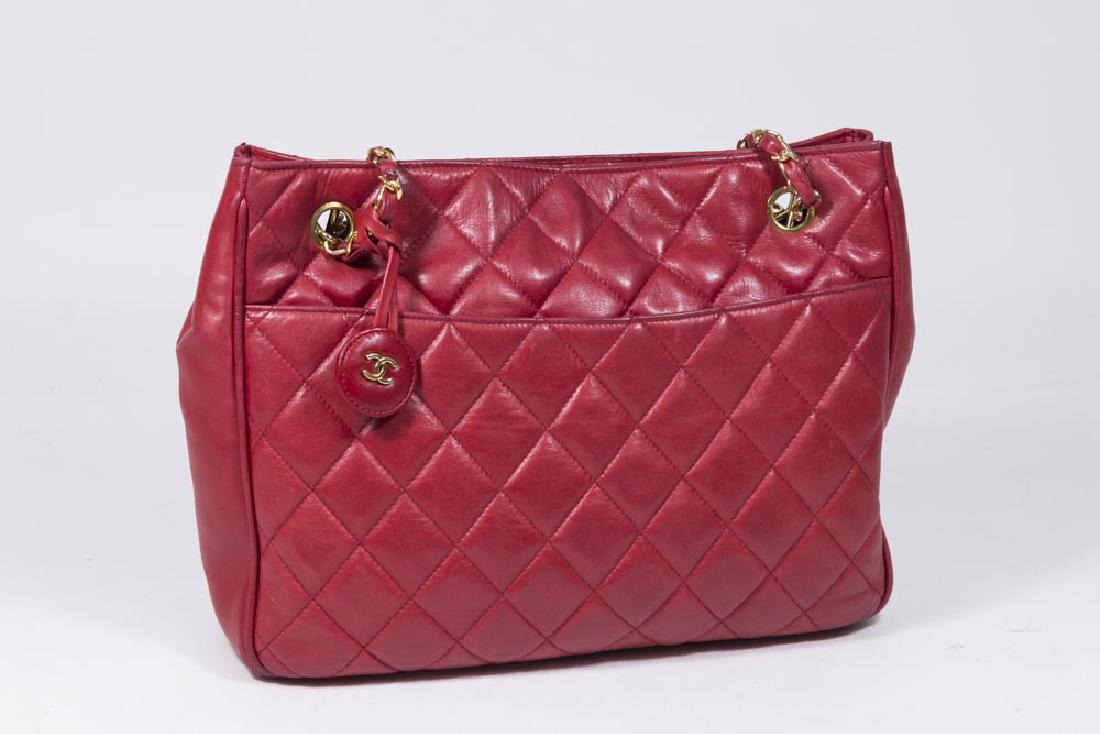 Chanel Red Quilted Soft Leather Bag (1 of 7)