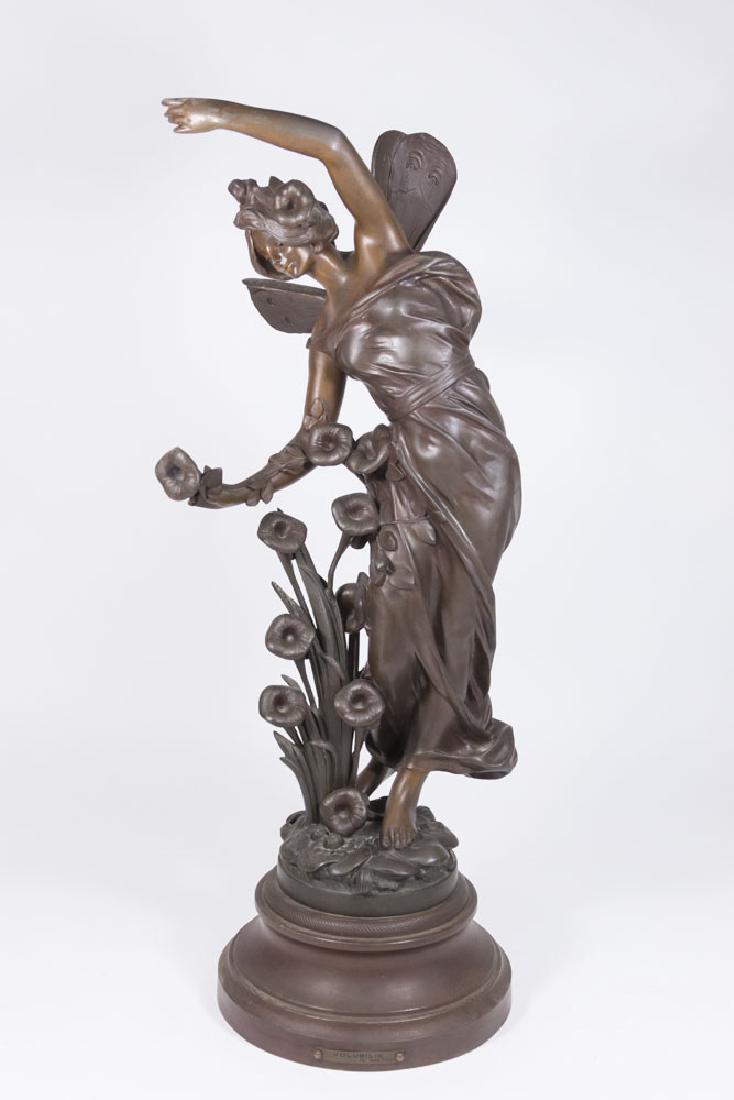 Julien Causse, Art Nouveau Female Spelter Sculpture (1 of 7)