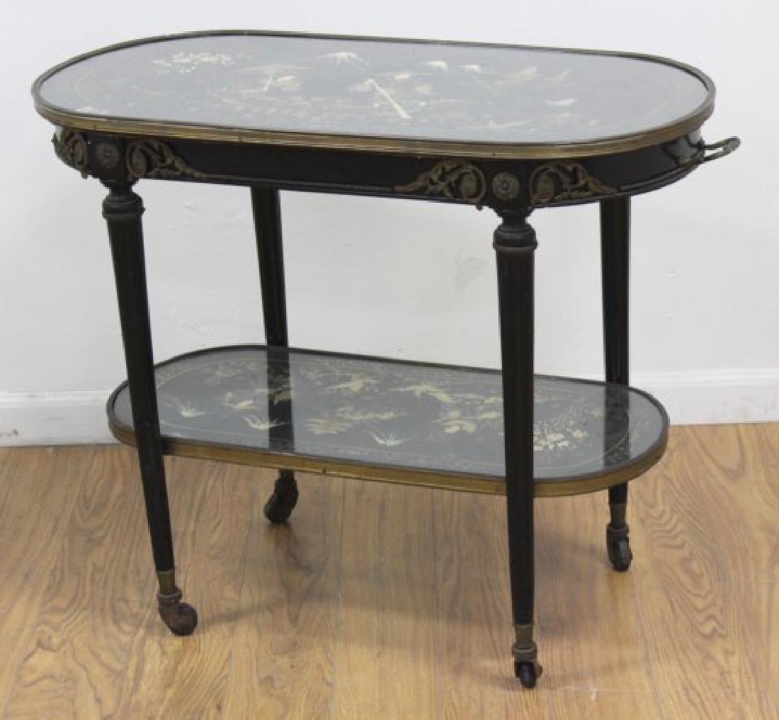 Louis XVI Style Chinoiserie Tea Cart (1 of 3)