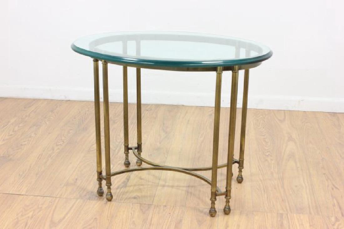Neoclassic Style Brass Oval Coffee Table (1 of 4)