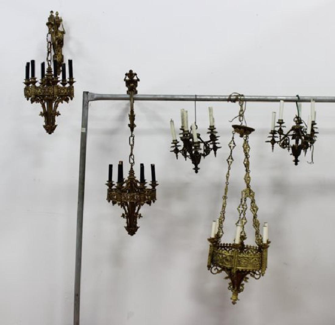 Pr Sconces, Pr Pendant Chandeliers, & Chandelier (1 of 4)