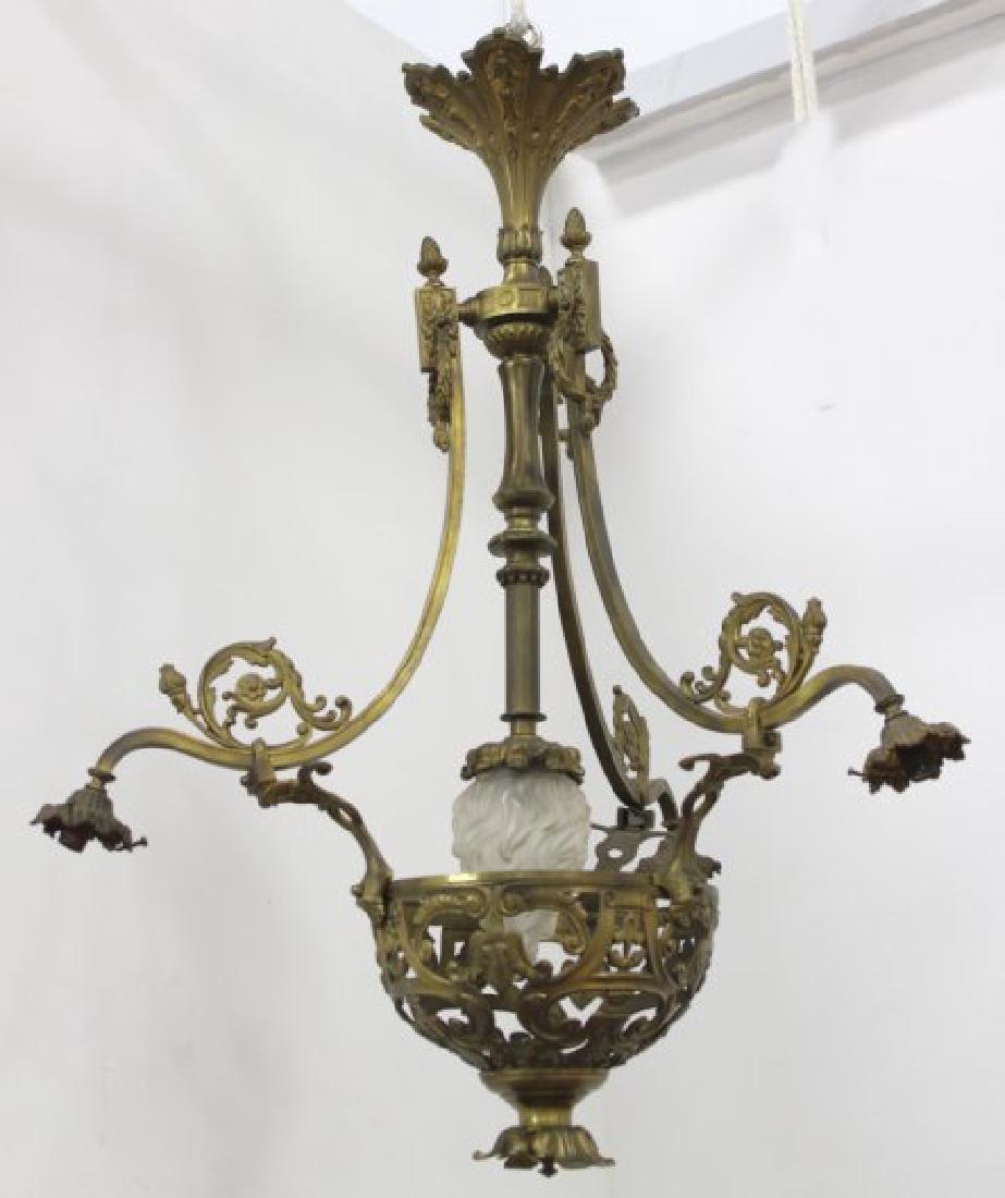 Belle Epoque Gilt Bronze 4-Light Chandelier (1 of 2)
