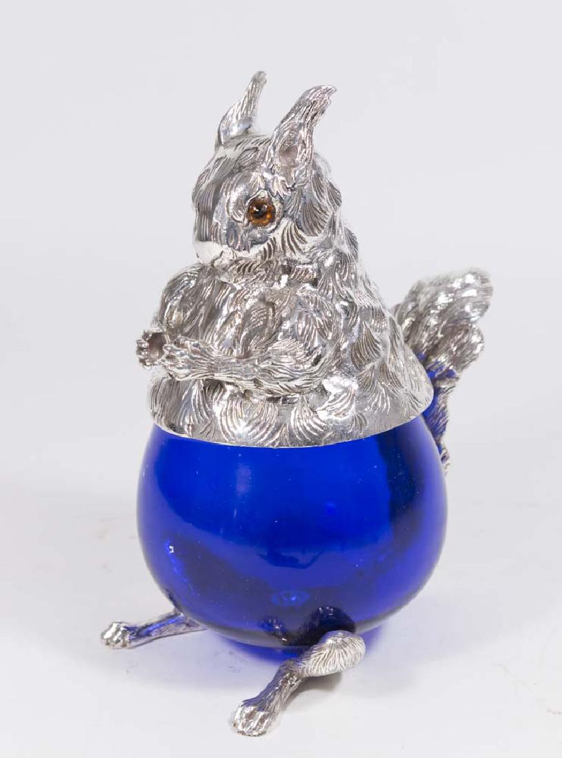 Silverplate & Glass Squirrel Cookie Jar (1 of 5)