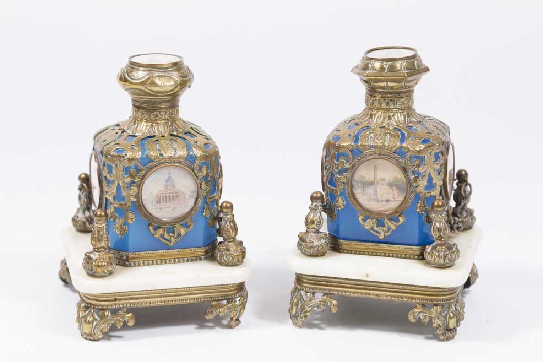Pair French 19th Century Opaline Perfume Bottles (1 of 7)