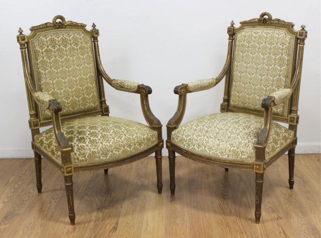 Pair Giltwood French Fauteuils (1 of 4)
