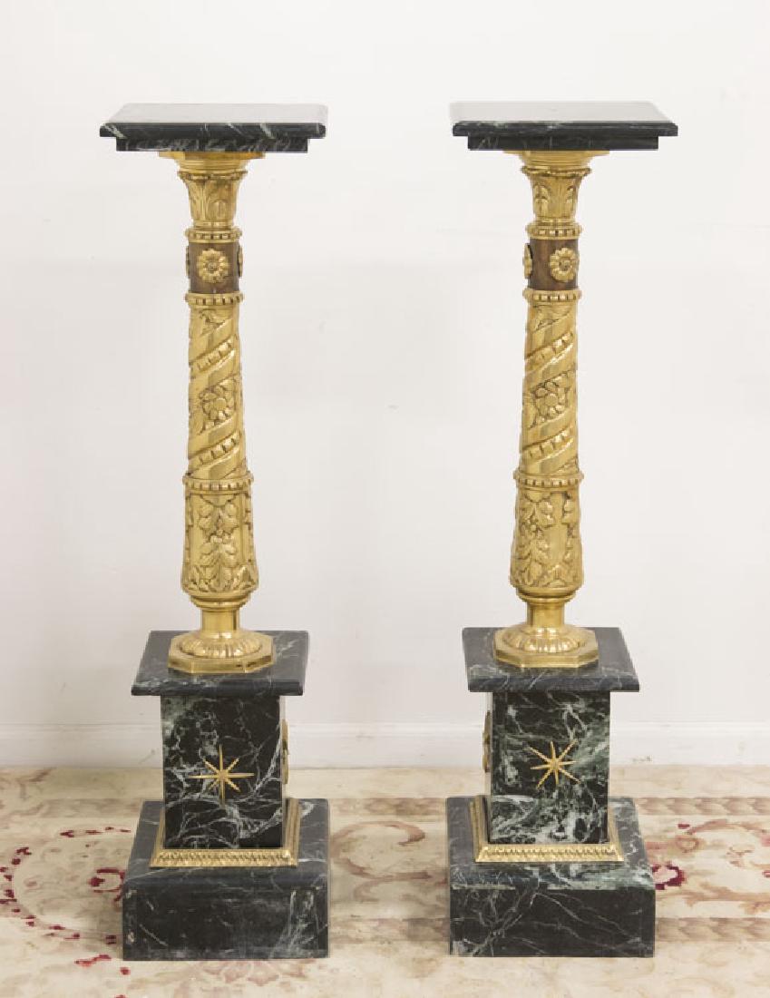 Pair Bronze & Marble Pedestals (1 of 4)
