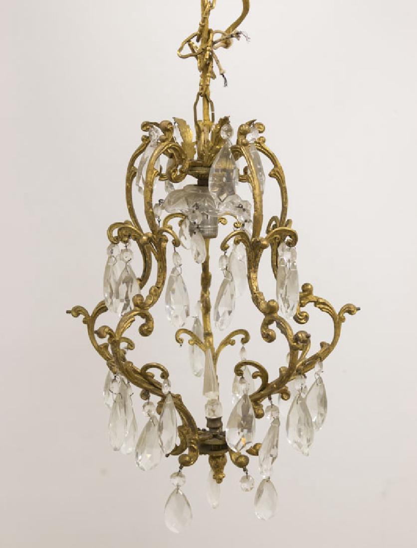 Small Bronze Hall Light with Crystal Prisms (1 of 3)