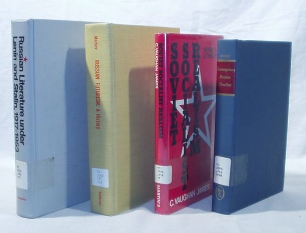 4V RUSSIAN LITERATURE Markov James Perry Struve: This auction lot includes the following group of titles: - Russian Literature under Lenin and Stalin by Struve - Dated 1971 by Struve - Russian Futurism: a History by Marko - Dated 1968 by U. of C