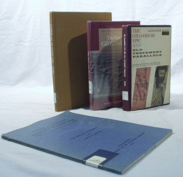 4V GILGAMESH Heidel Kramer Kovacs Langdon Epic: This auction lot includes the following group of titles: - The Epic of Gilgamish by Langdon - Dated 1917 by University Museum - softbound - Gilgamesh and the Huluppu- Tree by Kramer - Dated 1938 b