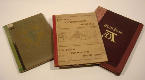 3V PROGRESSIVE DRAWING JOHN SWAN PASSION Durer: This auction lot includes the following group of titles: - Lessons in Progressive Drawing by Long - Dated 1912 by L.E. Norris - The Little Passion by Durer - Dated 1868 by J.W. Bouton - ex-library