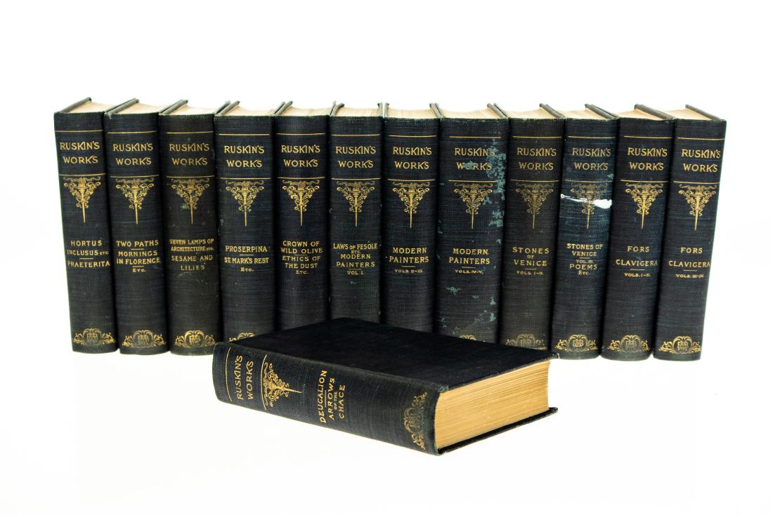 13V John Ruskin RUSKINS WORKS c1880 Gilt Binding (1 of 20)