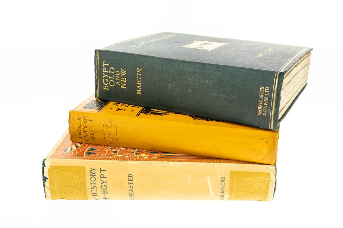 3V Decorative Antique Books HISTORY OF EGYPT Gilt: 3V Decorative Antique Books HISTORY OF EGYPT Gilt Illustrated Maps Original Dust Jacket Female Traveler Culture Women Grace Thompson Seton Percy F Martin James Breasted Ancient History Land of Pharaoh