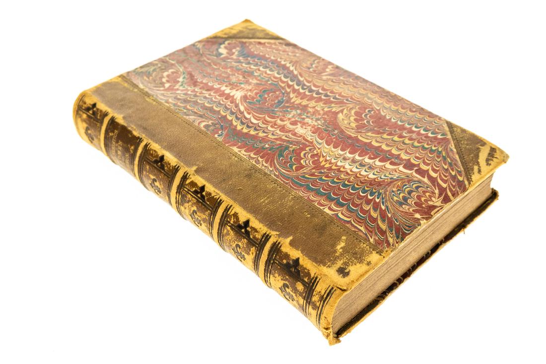 Anna Brownell Jameson CHARACTERISTICS OF WOMEN MORAL: Anna Brownell Jameson CHARACTERISTICS OF WOMEN MORAL POETICAL AND HISTORICAL c1860 Fancy Binding Marbled Paper Leather Mrs Jameson Illustrated Literature Perdita Portia Ophelia Miranda Hermione Imogen