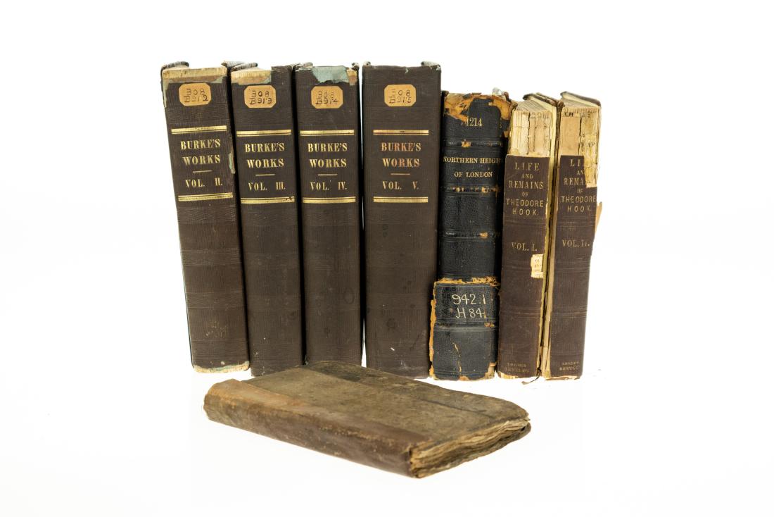 8V Antique Books HISTORY OF BRITAIN London Historical: 8V Antique Books HISTORY OF BRITAIN London Historical Associations England Robert Fergusson Theodore Edward Hook Barham Edmund Burke Decorative Gilt Binding Islington Highgate Hampstead Howitt Muswell