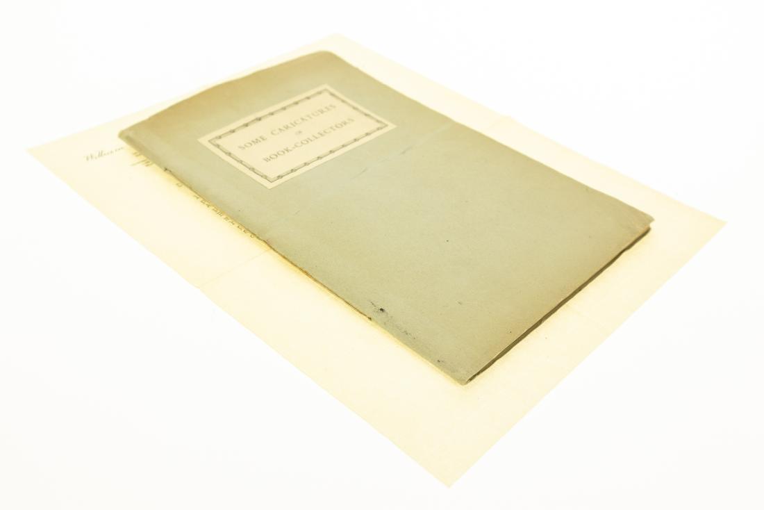 A N L Munby SOME CARICATURES OF BOOK-COLLECTORS AN: A N L Munby SOME CARICATURES OF BOOK-COLLECTORS AN ESSAY 1948 Christmas Printed For Private Circulation Scarce Signed Letter By Lionel Robinson To Sol Malkin Laid In Illustrated Wood-Cut Engraving Pai