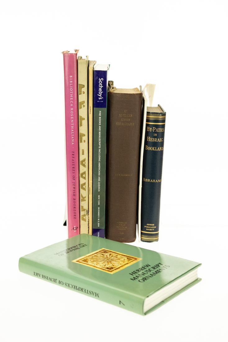 8V Books-On-Books HISTORY OF JEWISH BOOKS & MANUSCRIPTS: 8V Books-On-Books HISTORY OF JEWISH BOOKS & MANUSCRIPTS Bibliographic Hebrew Art Russian National Library Manuscript Ornaments A S W Rosenbach American Judaica Edwin Wolf 2nd Sothebys Rare Books & MSS