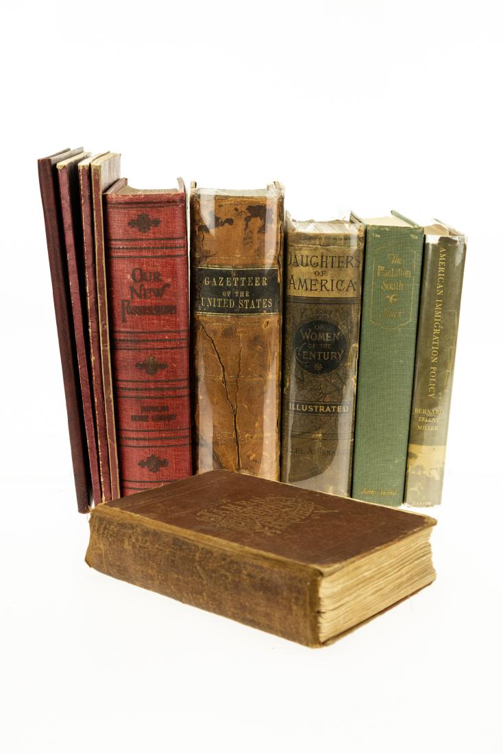 10V COLLECTIBLE AMERICAN HISTORY Vintage & Antique: 10V COLLECTIBLE AMERICAN HISTORY Vintage & Antique Signed Decorative Bindings Gilt Marbled Paper American Immigration Policy William S Bernard Signed Note Plantation South Katharine M Jones Limited Au