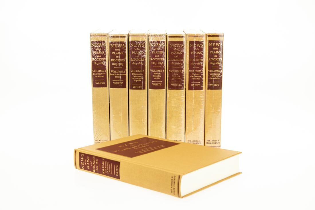 8V David A White NEWS OF THE PLAINS AND ROCKIES: 8V David A White NEWS OF THE PLAINS AND ROCKIES 1803-1865 1996-2001 First Edition Gilt Travel Adventure Wagner-Camp Becker Bibliography Western Americana Gold Seekers California Scientists Artists Rai
