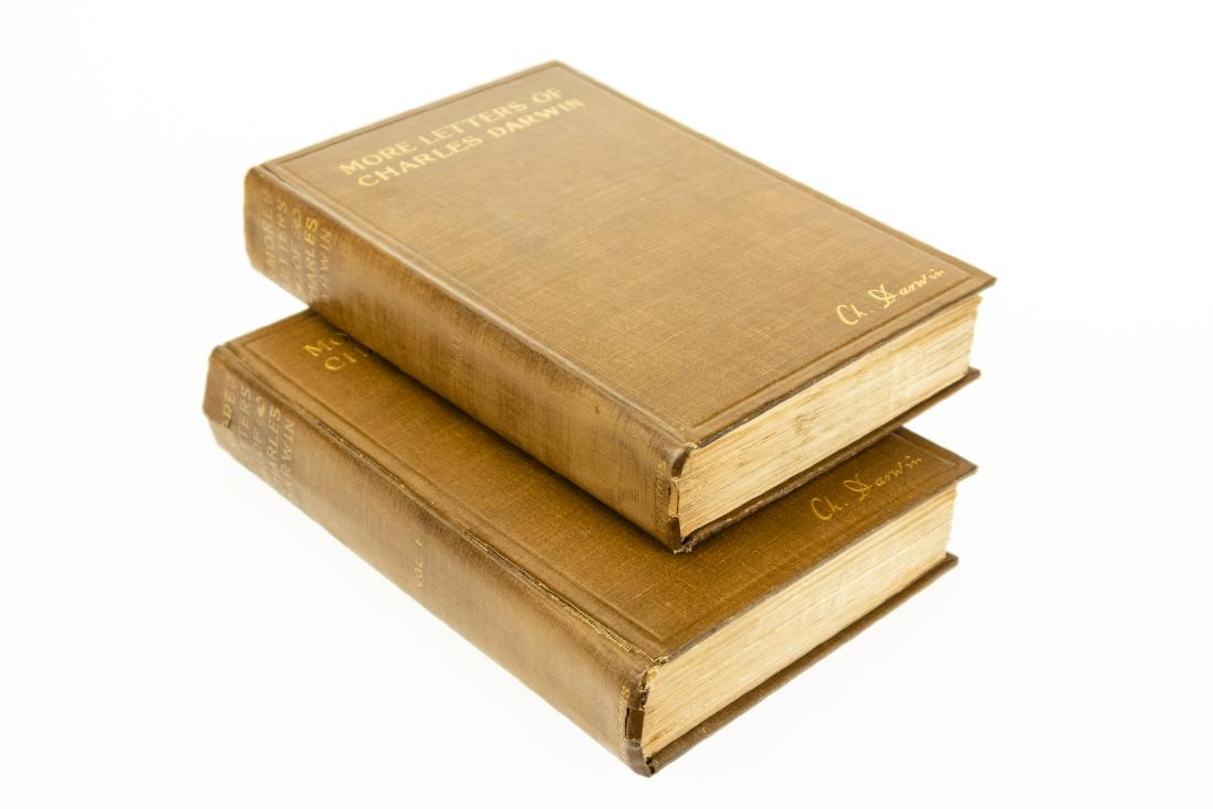 2V Charles Darwin MORE LETTERS OF CHARLES DARWIN 1903: 2V Charles Darwin MORE LETTERS OF CHARLES DARWIN 1903 Complete Antique Edited by Francis Darwin and A C Seward Illustrated Portraits Copy Belonged to Henry Herbert Donaldson Neuroscientist Wistar Inst