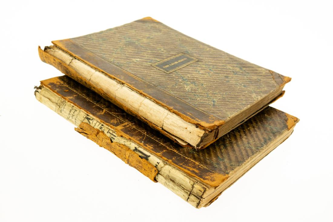 2V Antique Music PRIVATELY BOUND SHEET MUSIC VOLUMES: 2V Antique Music PRIVATELY BOUND SHEET MUSIC VOLUMES FROM UPSTATE NEW YORK ESTATE 1700s to mid-1800s Dunkirk Area Pearson Family Civil War Era Slavery Runaway Slave Engraved Illustrated Decorative Mar
