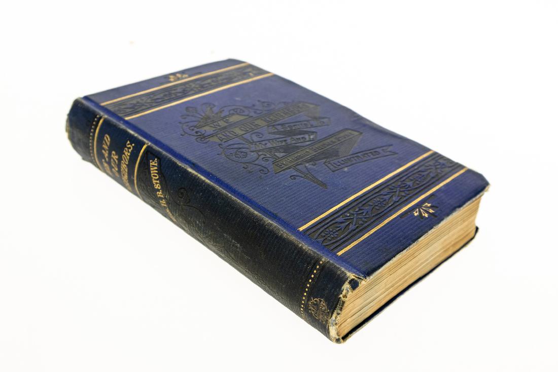 Harriet Beecher Stowe WE AND OUR NEIGHBORS OR THE: Harriet Beecher Stowe WE AND OUR NEIGHBORS OR THE RECORDS OF AN UNFASHIONABLE STREET 1875 First State of First Printing Antique Decorative Binding 8 Illustrated Plates Alfred Fredericks Novel American