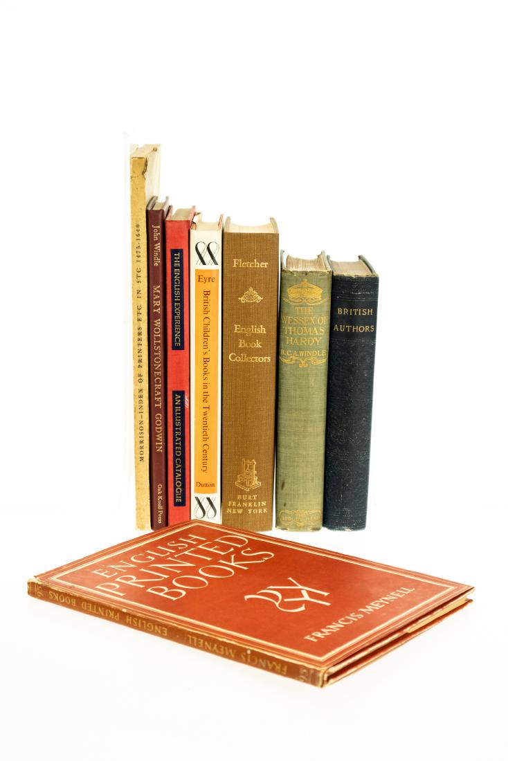 8V Books-On-Books HISTORY OF BRITISH BOOKS AND PRINTING: 8V Books-On-Books HISTORY OF BRITISH BOOKS AND PRINTING Presses Bibliographic Vintage and Antique Decorative Illustrated Personal Traits of British Authors Hood Dickens Charlotte Bronte English Book C