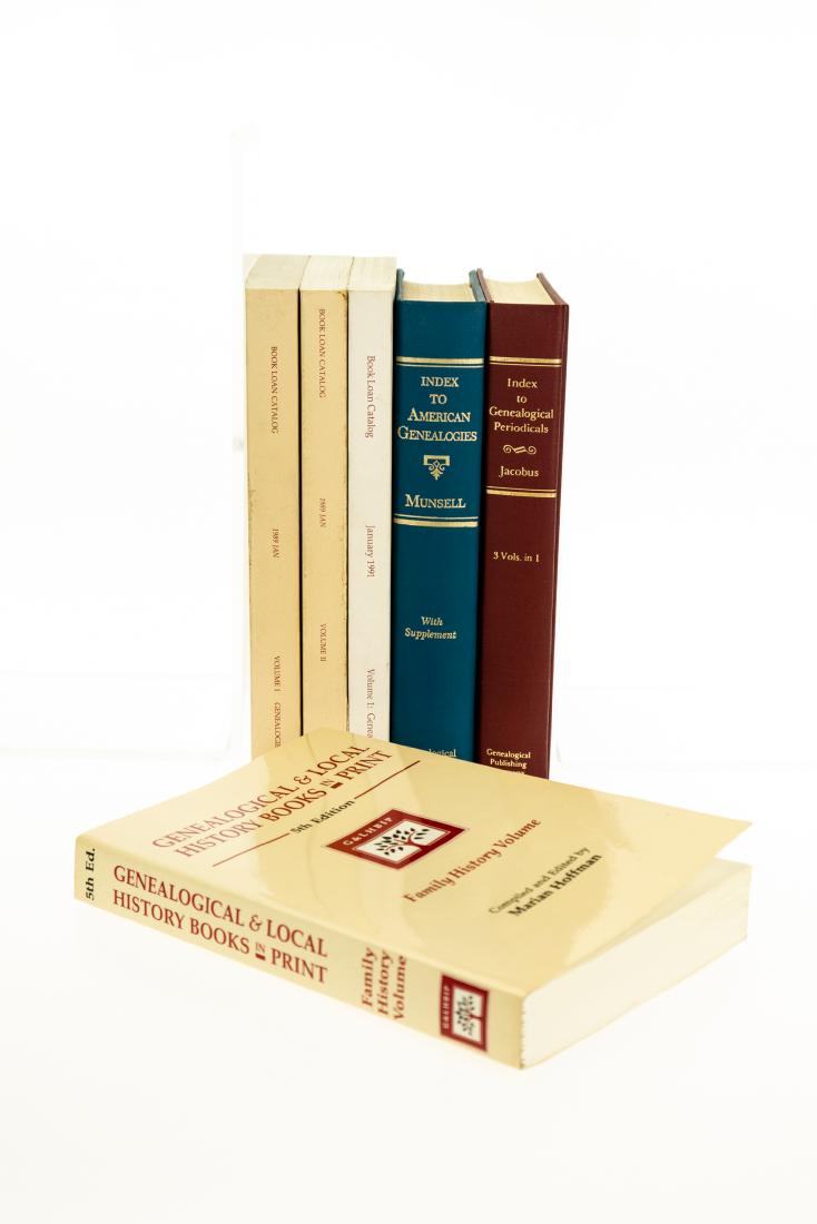 6V Reference BOOKS-ON-BOOKS RELATING TO GENEALOGY: 6V Reference BOOKS-ON-BOOKS RELATING TO GENEALOGY Bibliographies Genealogical and Local History Books in Print Family History Volume Marian Hoffman Book Loan Catalog New England Historic Genealogical