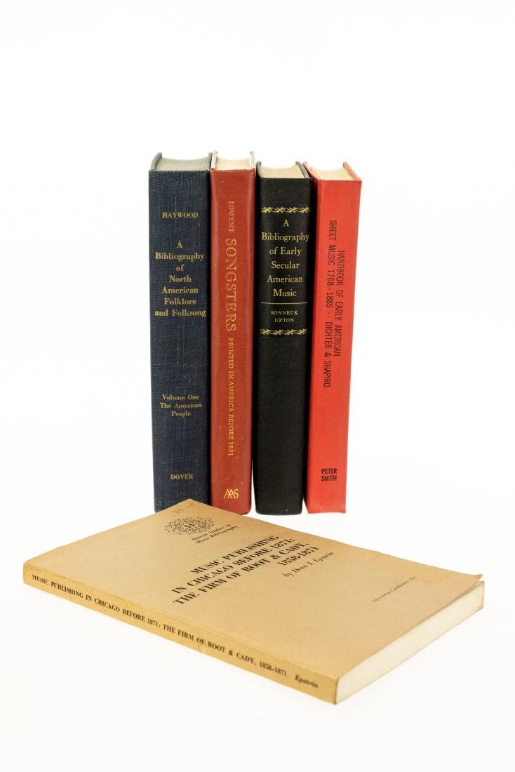5V Musical Reference HISTORY OF PRINTED MUSIC: 5V Musical Reference HISTORY OF PRINTED MUSIC Bibliographic Books-On-Books Music Publishing in Chicago Before 1871 Root and Cady Bibliography of North American Folklore and Folksong Charles Haywood Ca